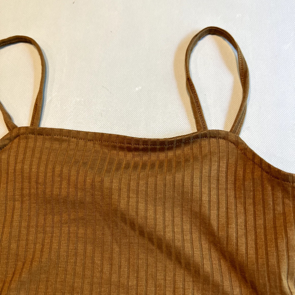 VERO‎ MODA Womens Lucy Rib Crop Top Tobacco Brown size Small - Picture 5 of 10